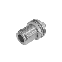 Connector, recht bulkhead, 50 Ohm, N/female, Huber+Suhner (24 N-50-7-15/133NH)