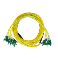 Breakout kabel, 24-voudig, SM, G657A1, LC/APC (fanout lengte 1.6m)-LC/APC (fanout lengte 1.6m), CPR Dca, geel, 12.5m