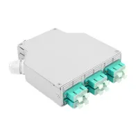 Rail DIN, 12 voies, OM3, SC/PC, duplex, complet, gris