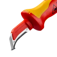 Kabelmes, met glijschoen, 180mm, VDE, Knipex